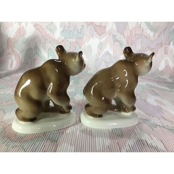 Vintage Lot Of 3 Ceramic/Porcelain Glazed Three Brown Bears Figurine Home Decor* - Picture 9 of 12